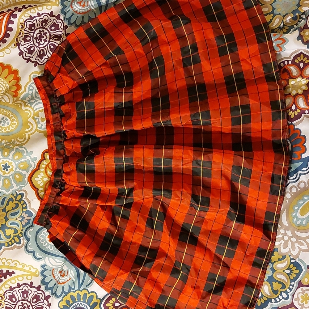 Red tartan taffeta skirt